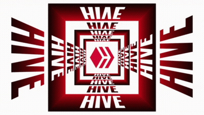 Hive On Red And White Square GIF