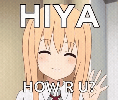 Hiya How R U ? Is Written On A Picture Of A Girl With Long Hair . GIF