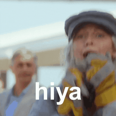 Hiya Is The Word That Is On A Person 'S Face GIF