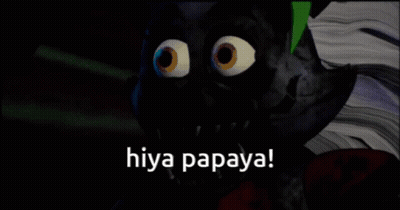 Hiya Papaya Is Written On A Black Background GIF