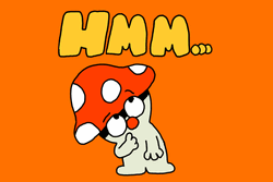 Hmm Cartoon Mushroom Thinking GIF