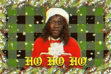 Ho Ho Ho Merry Christmas Black Santa GIF