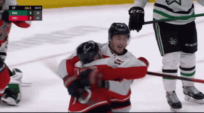Hockey Game Between Dallas And CBJ GIF