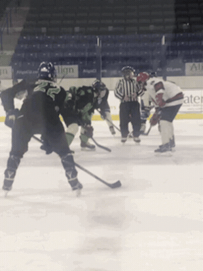 Hockey Game In Front Of Angels Sign GIF