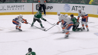Hockey Game In Front Of AT&T Ad GIF