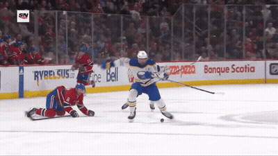 Hockey Game In Front Of Banque Scotia Banner GIF
