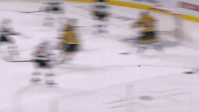 Hockey Game In Front Of Caesars Rewards GIF