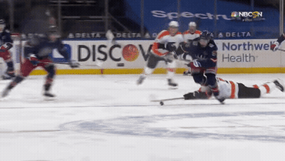 Hockey Game In Front Of Delta Advertisement GIF