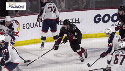 Hockey Game In Front Of Desert Financial GIF