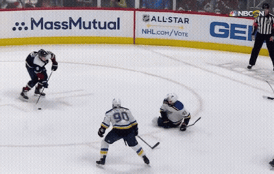 Hockey Game In Front Of Geico Sign GIF