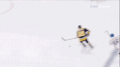 Hockey Game In Front Of Geico Sign GIF