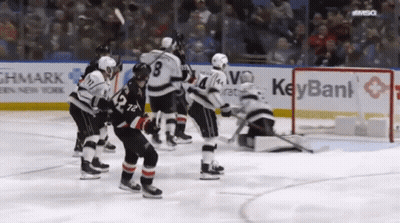 Hockey Game In Front Of Keybank GIF
