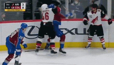 Hockey Game In Front Of Lexus Sign GIF