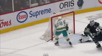 Hockey Game In Front Of Oris Banner GIF