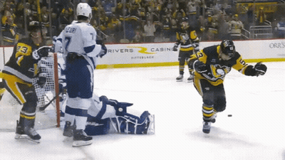Hockey Game In Front Of Rivers Casino Banner GIF