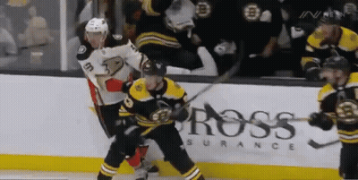 Hockey Game In Front Of Ross Insurance Ad GIF