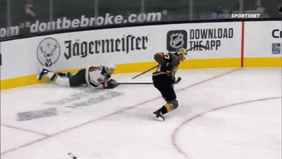 Hockey Game In Front Of Sign Saying Download The App GIF