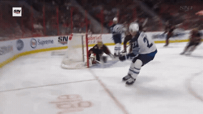Hockey Game In Front Of Supreme Sign GIF