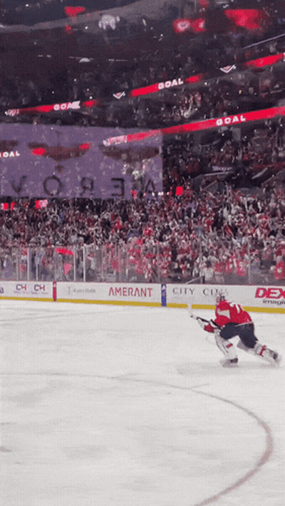 Hockey Game In Stadium Sponsored By Amerant City Club And Dex GIF