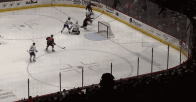 Hockey Game In Stadium With Ice Ads GIF