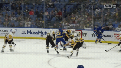 Hockey Game In Stadium With MassMutual Ads GIF