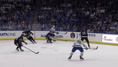 Hockey Game In Stadium With NHL Logo GIF