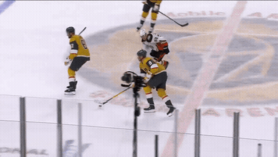 Hockey Game On Rink With Mobile Logo GIF