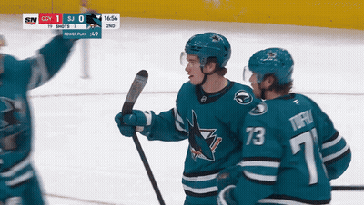 Hockey Game Sharks Vs CGY GIF