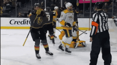 Hockey Game With Credit Card Ad GIF