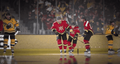 Hockey Game With Crowd And EA Sign GIF