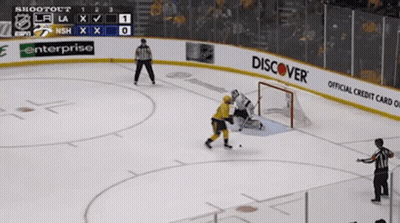 Hockey Game With Discover Banner GIF