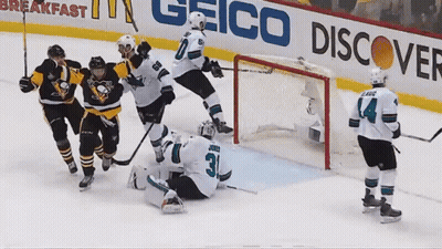 Hockey Game With Geico Banner GIF