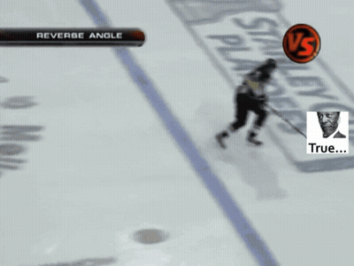Hockey Game With Reverse Angle On Screen GIF