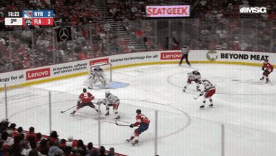 Hockey Game With SeatGeek Ads On Ice GIF