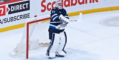 Hockey Goalie In Number 27 Jersey GIF