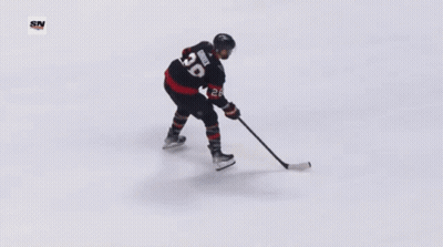 Hockey Goalie Kneeling In Number 36 Jersey GIF