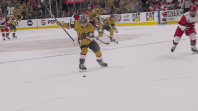Hockey Goalie Kneeling On Ice In Front Of Nobull Banner GIF