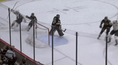 Hockey Goalie Wearing Number 28 GIF