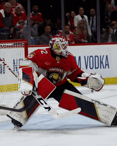 Hockey Goalie With Panthers Shirt GIF