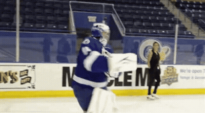 Hockey Goalkeeper Standing On Ice GIF