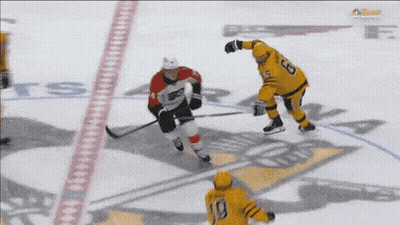 Hockey Player 10 Chased By Player 15 GIF