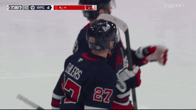 Hockey Player 27 With Another Player GIF