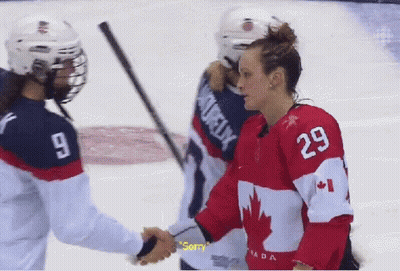 Hockey Player 29 Shaking Hands With Another GIF
