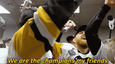 Hockey Player Being Lifted We Are The Champions GIF