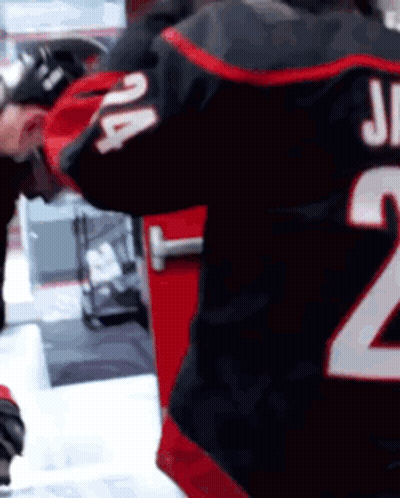 Hockey Player Black Red Jersey Number 2 GIF