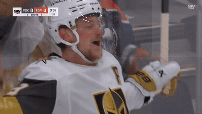 Hockey Player Celebrates Goal Against Golden Knights GIF