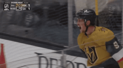 Hockey Player Celebrates Goal