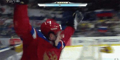 Hockey Player Celebrating Goal GIF