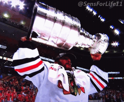 Hockey Player Holding Trophy #SenseForLife11 GIF