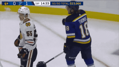 Hockey Player In 18 Jersey Next To Player GIF